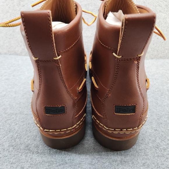 new men's 12 Polo Ralph Lauren Ranger Mid Boots Brown Horween Leather Moc Toe - Picture 4 of 9